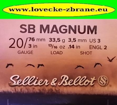 Obrázek pro Brokový náboj 20/76/3,5mm Magnum 33,5g Sellier a Bellot