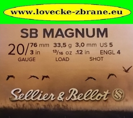 Obrázek pro Brokový náboj 20/76/3mm Magnum 33,5g Sellier a Bellot