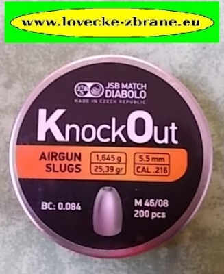 Obrázek pro Diabolo JSB Knock Out airgun slugs 5,5mm 1,645g s dutinkou