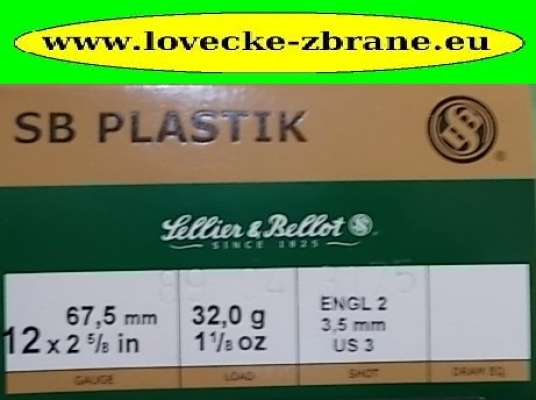 Obrázek pro Náboj 12/67,5/3,5mm- SB PLASTIK 32 gramů broků