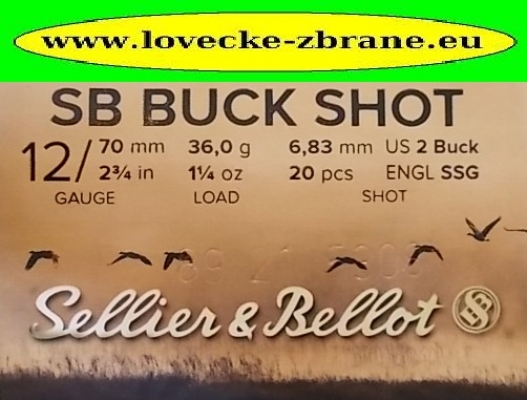 Obrázek pro Náboj 12/70/6,83 mm-20 broků S&B Buck Shot