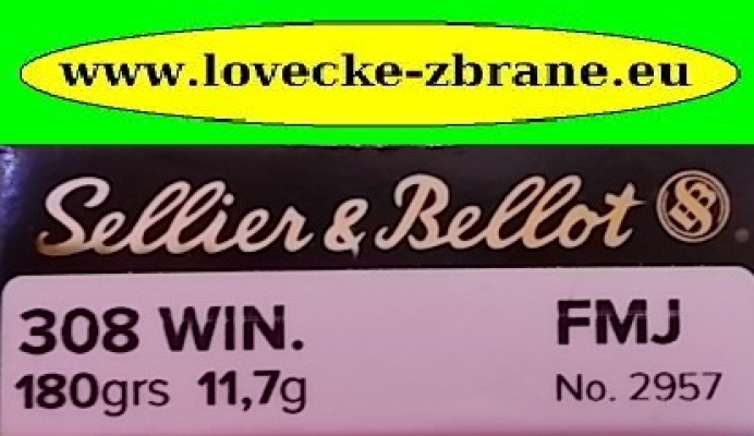 Obrázek pro Náboj 308 Win. S&B FMJ 11,7 g/180gr-celoplášť