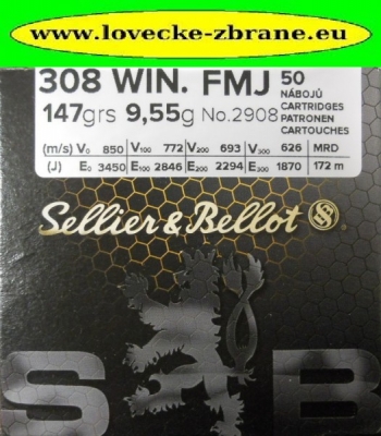 Obrázek pro Náboj 308 Win.-S&B FMJ 9,55g-50ks