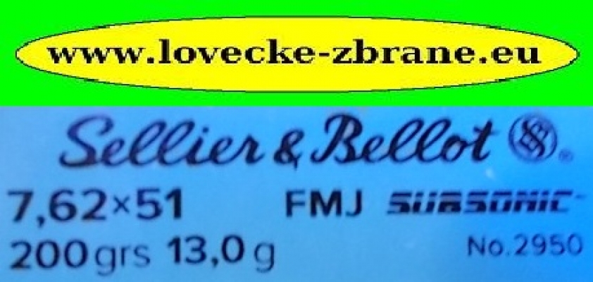 Obrázek pro Náboj 308 Win. Subsonic- Sellier & Bellot 13g / 314 m/s