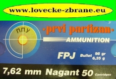 Obrázek pro Náboj 7,62 Nagant FMJ PPU 6,35g