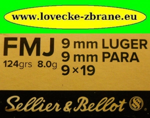 Obrázek pro Náboj 9mm Luger S&B 8g FMJ
