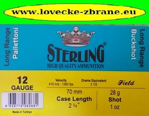 Obrázek pro Náboj do brokovnice 12/70/8.4 mm Sterling 28g